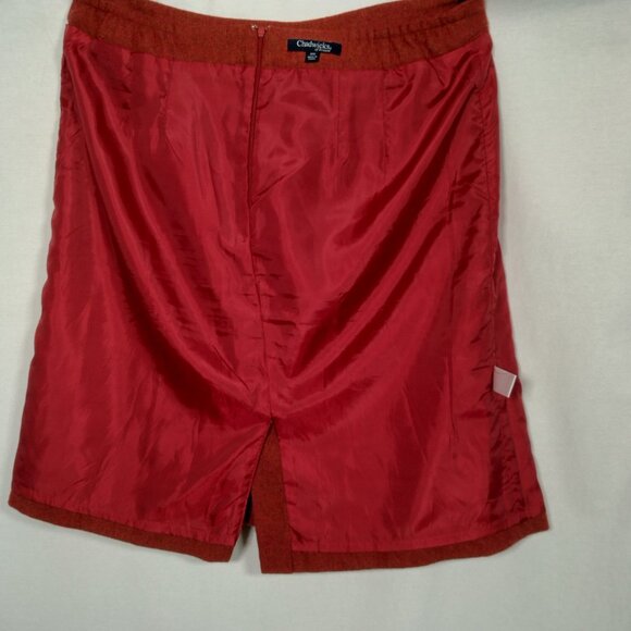Chadwicks of Boston Pencil Skirt Size 18W Rust Orange Wool Blend Office Wear - Picture 3 of 15